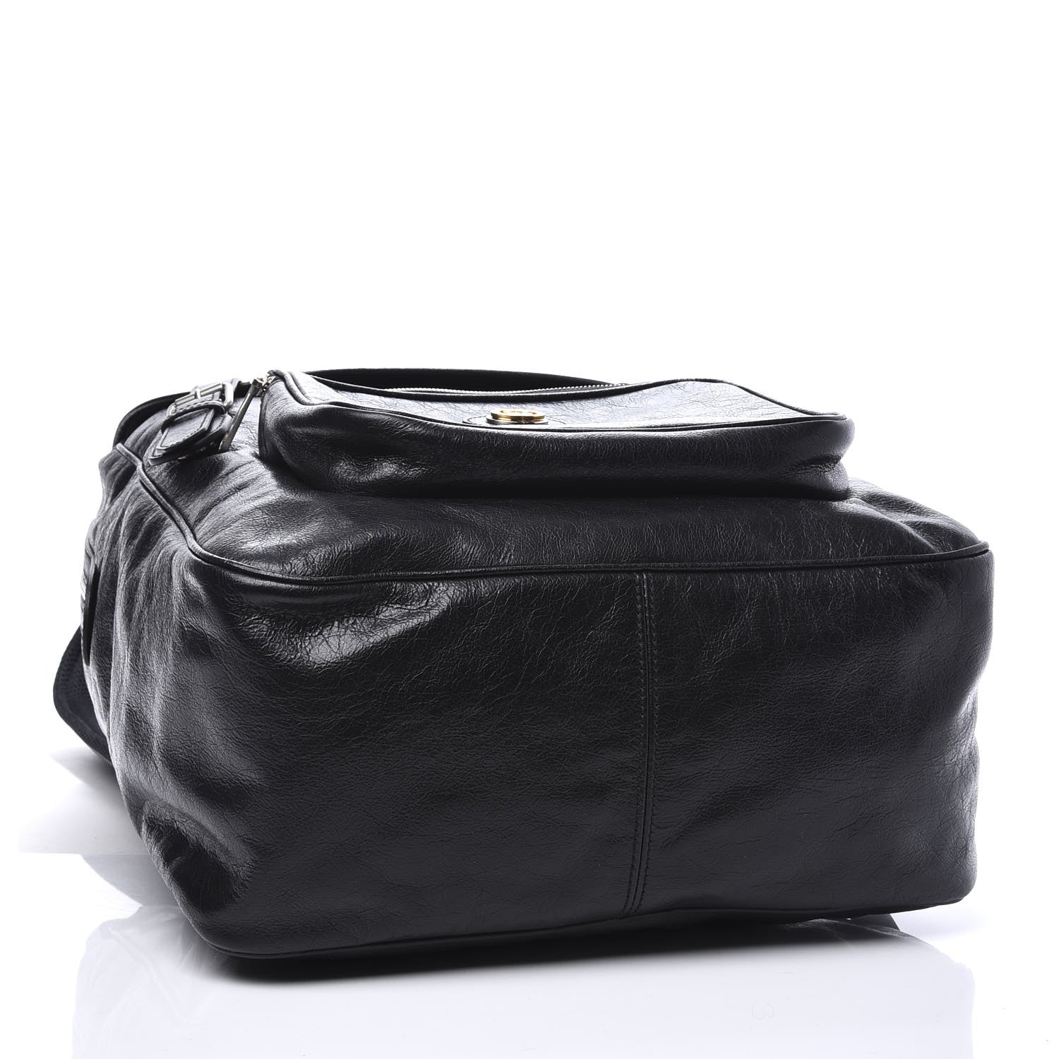 Gucci Fluffy Calfskin Mesh Nylon Medium Morpheus Double Buckle Backpack Black 3 of 9