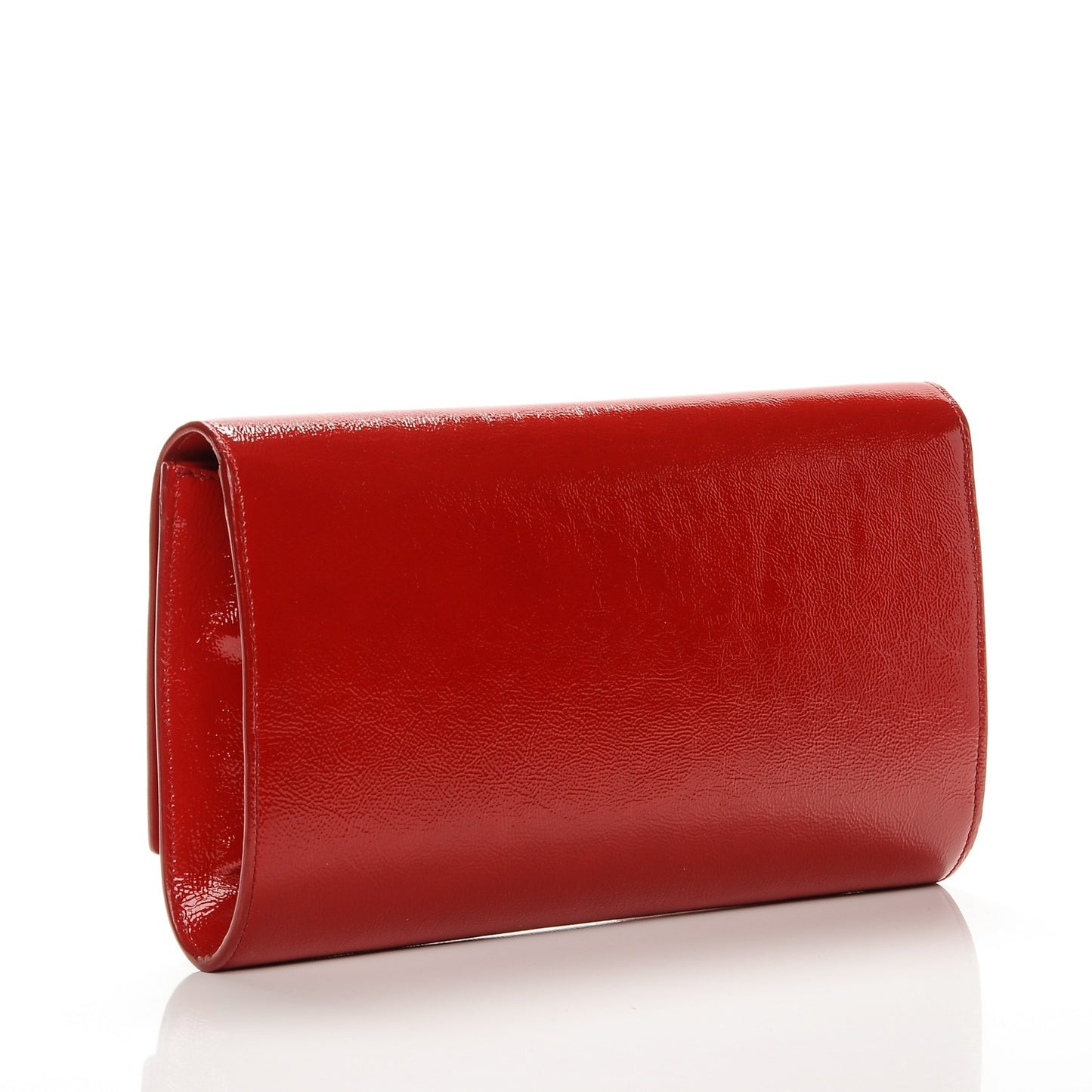 Textured Patent Monogram Large Belle De Jour Clutch Red