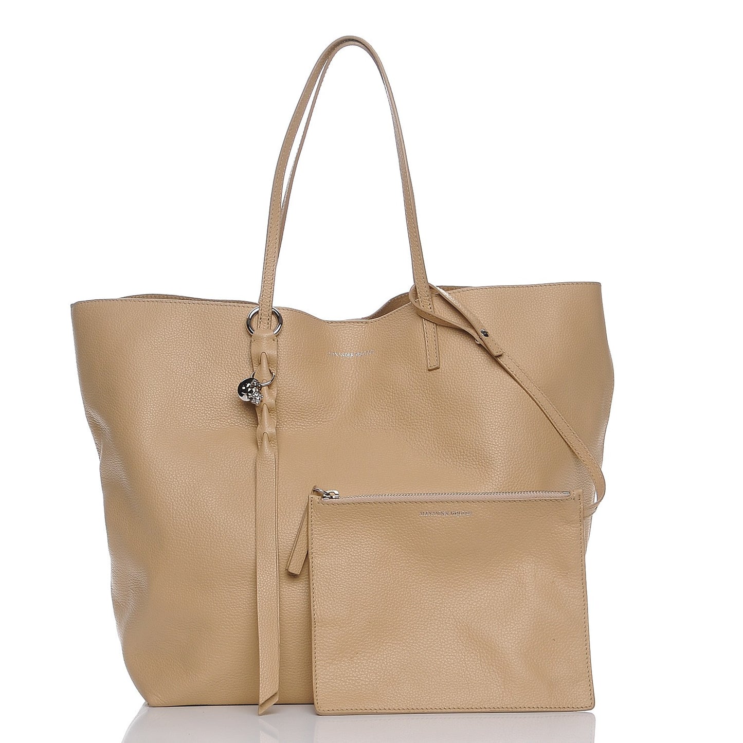Grained Calfskin Skull Open Shopper Tote Blonde