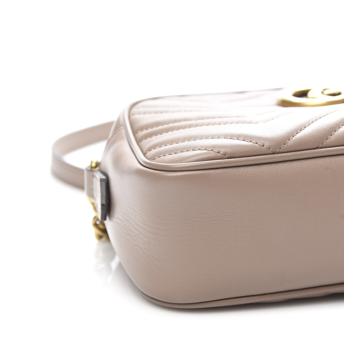 Calfskin Matelasse Small GG Marmont Chain Shoulder Bag Porcelain Rose