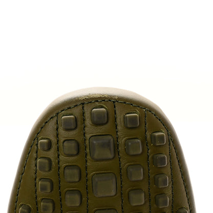 Gucci Soft Clove Calfskin Monochrome Mens Interlocking G Driver Loafers 7 Juniper Green 13 of 16