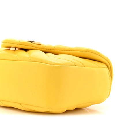 Gucci Lambskin Matelasse Mini GG Marmont Shoulder Bag Yellow 9 of 10