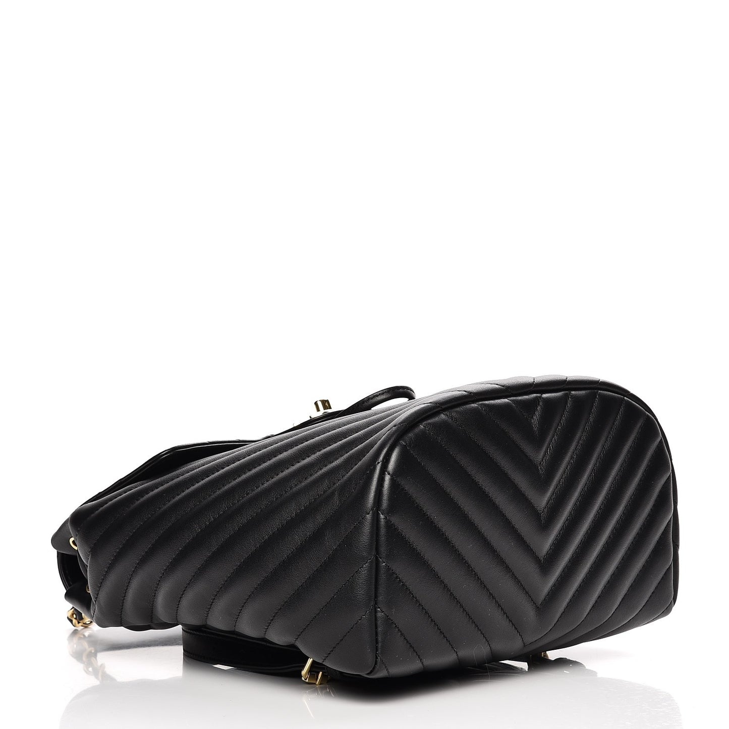 Calfskin Chevron Quilted Small Urban Spirit Backpack Black