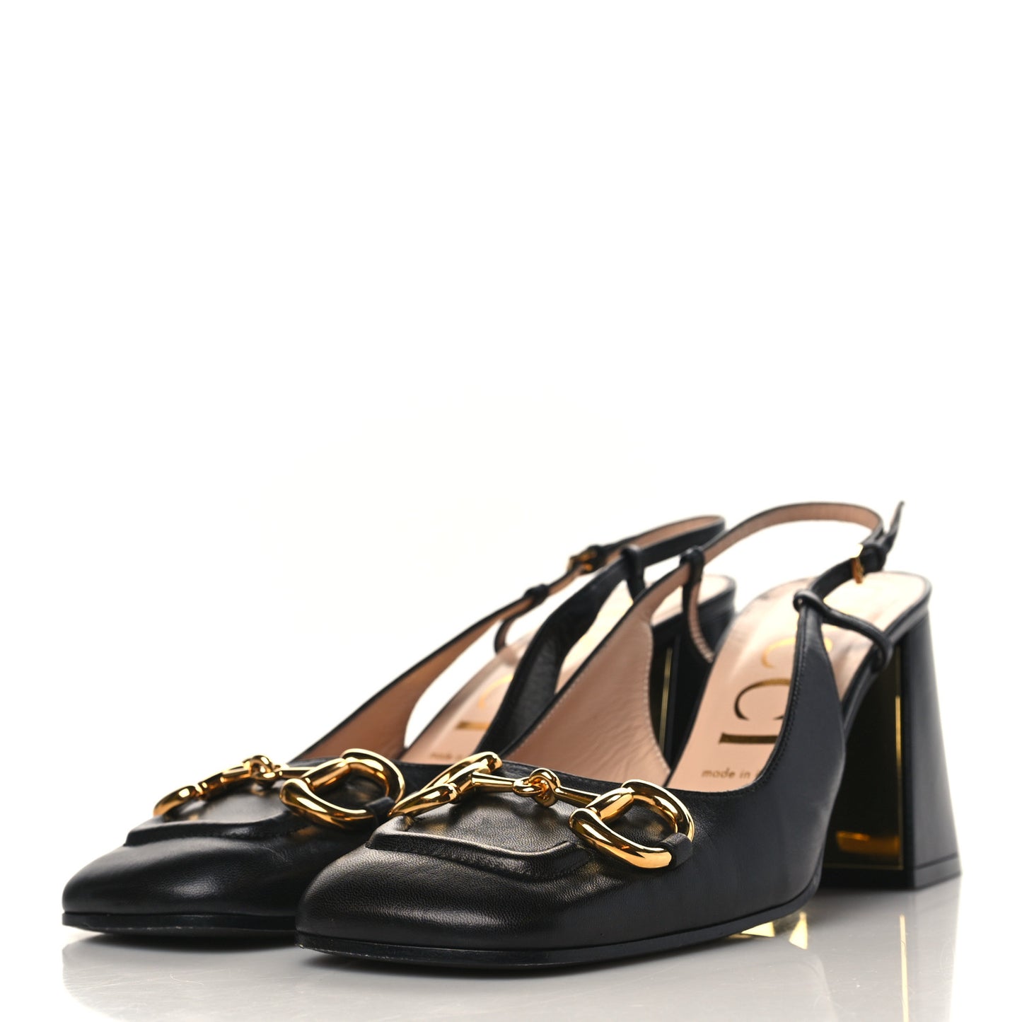 Malaga Kid Horsebit 75mm Slingback Pumps 40 Black