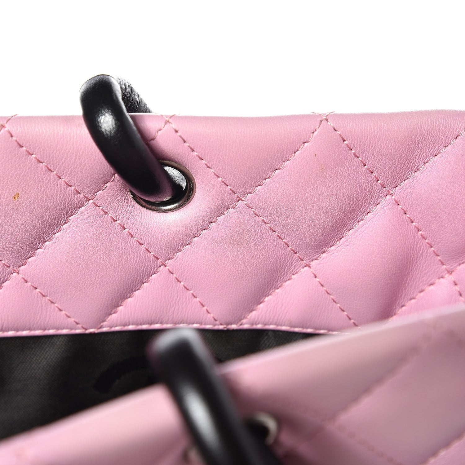 Chanel Calfskin Quilted Medium Cambon Tote Pink Black 12 of 14