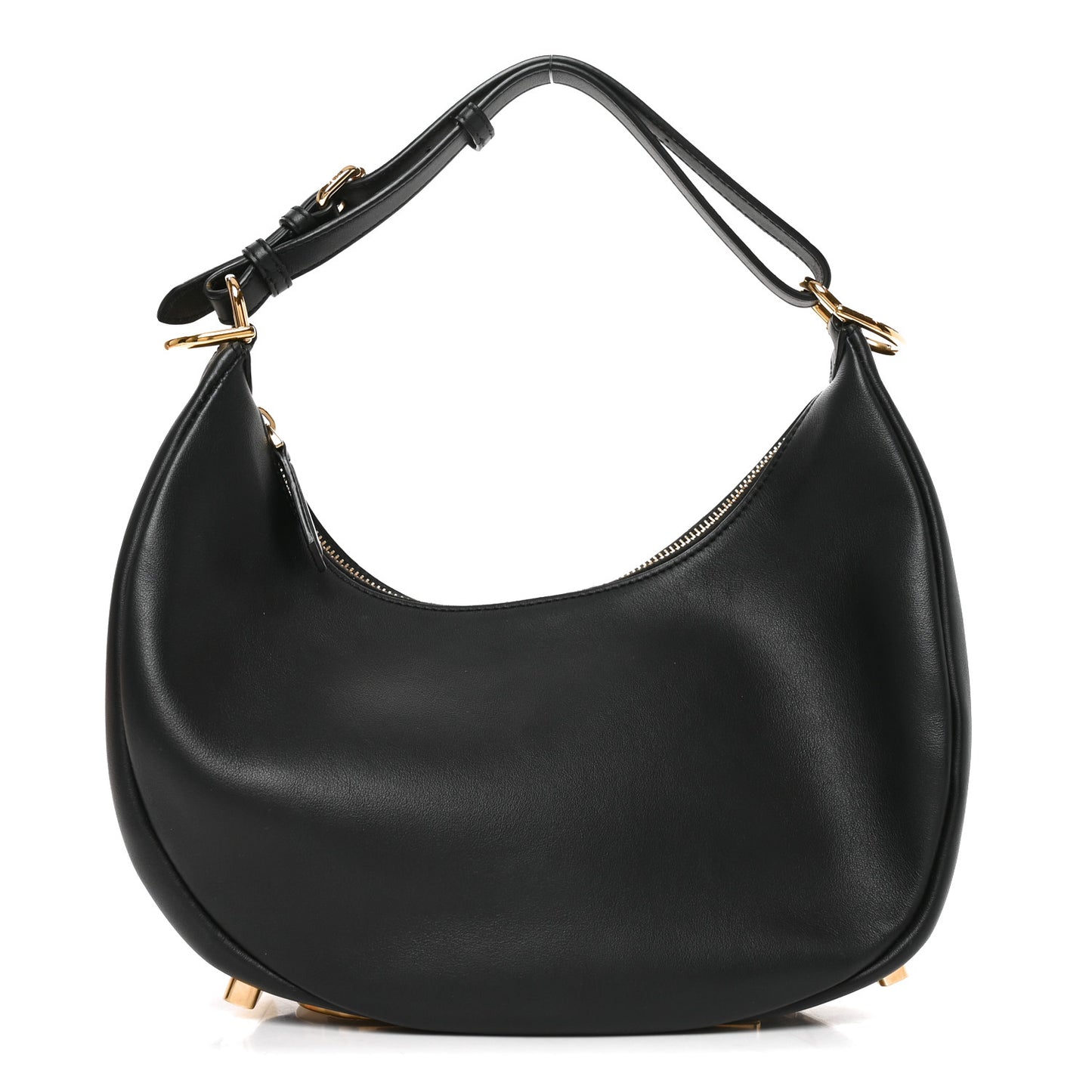 Vitello Grace Matte Small Fendigraphy Hobo Bag Black