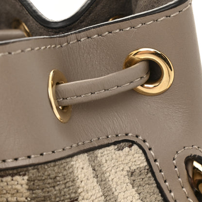 Fendi Chenille Vitello King FF Mini Mon Tresor Bucket Bag Tortora Nuvola 11 of 13