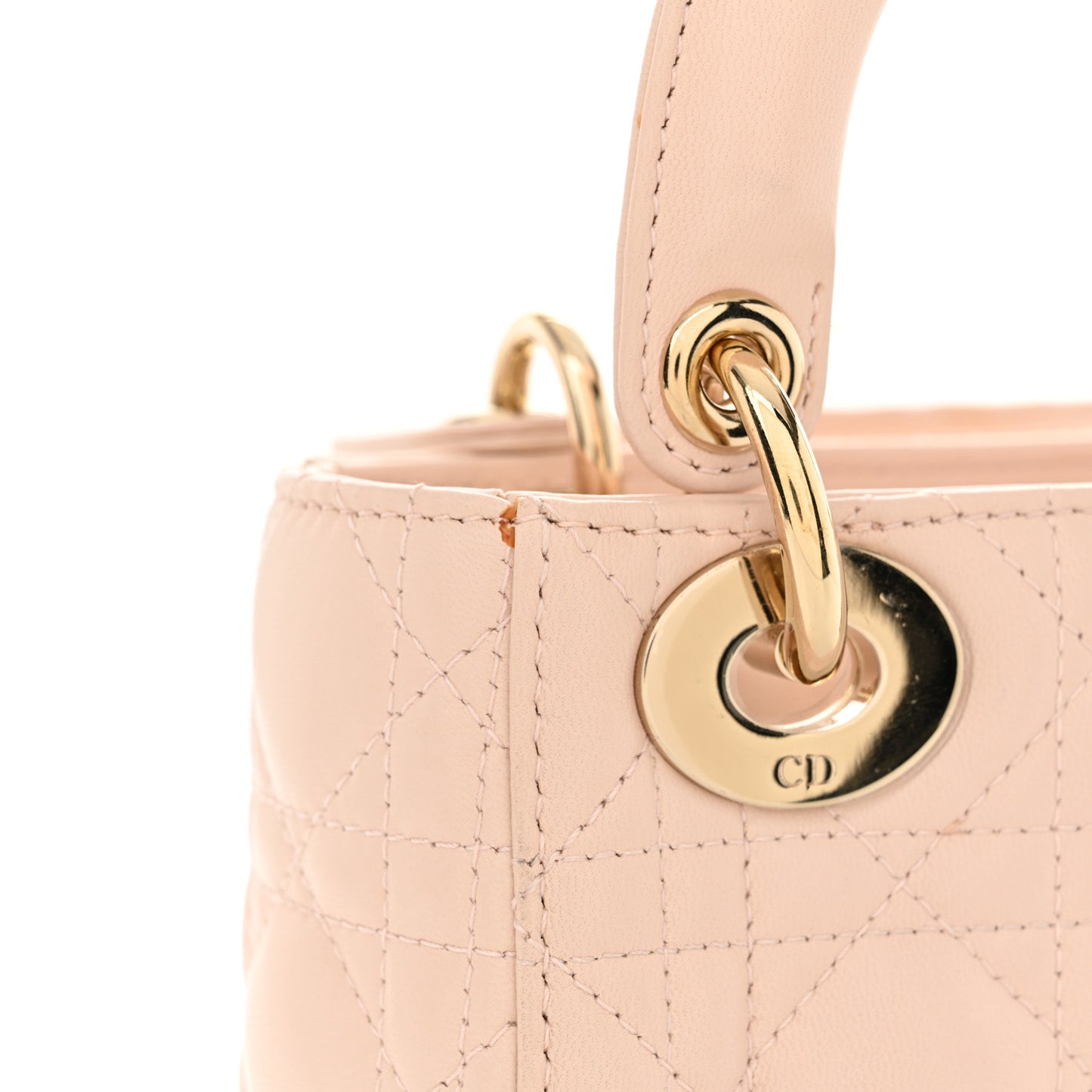 Lambskin Cannage Mini Lady Dior Aesthetic Beige