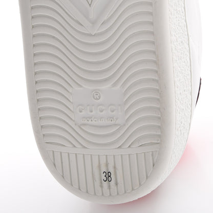 Gucci Calfskin Ayers Bee Embroidered Ace Sneakers 38 White Green 7 of 10