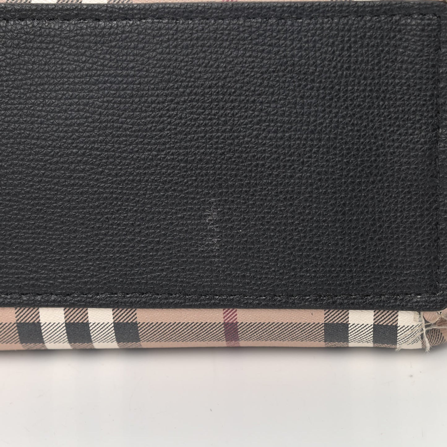 Grainy Calfskin Haymarket Check Small Reversible Tote Black