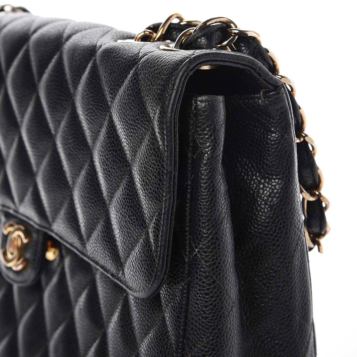 Chanel Caviar Quilted Jumbo Single Flap Black 13 of 20