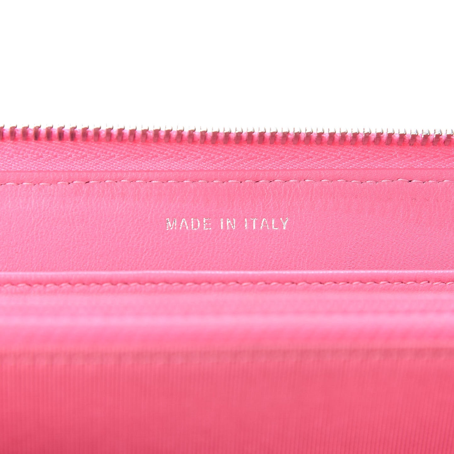 Ombre Patent Calfskin Quilted Large Gusset Zip Around Wallet Pink