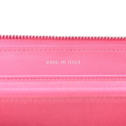 Chanel Ombre Patent Calfskin Quilted Large Gusset Zip Around Wallet Pink 9 of 14