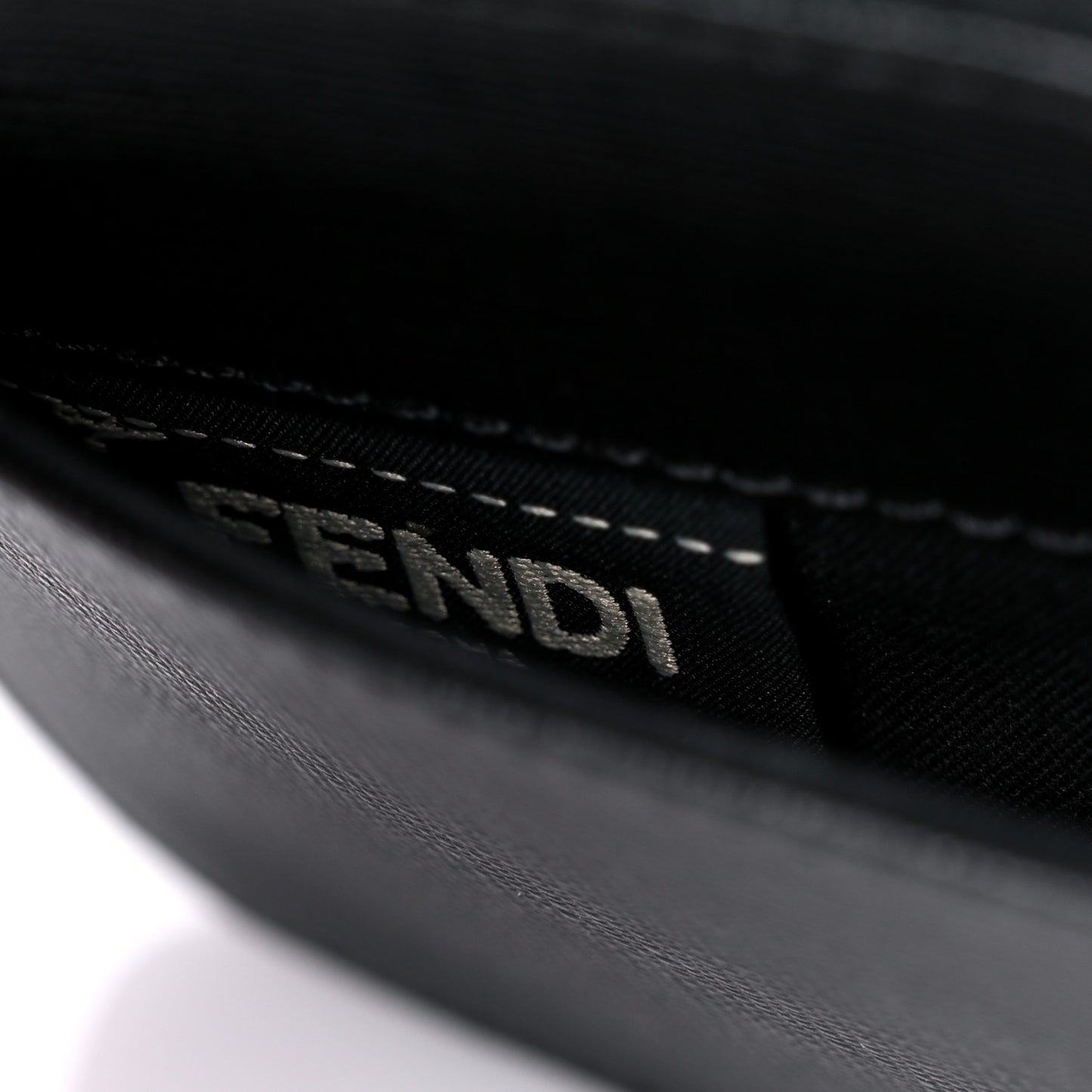 Vitello Elite Mink Fur Studded Karlito Tube Wallet on Chain Black