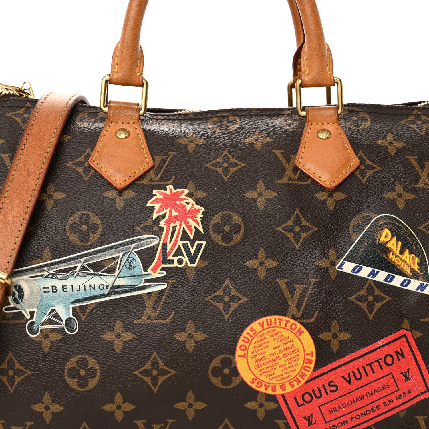 Louis Vuitton Monogram World Tour Speedy Bandouliere 30 8 of 17