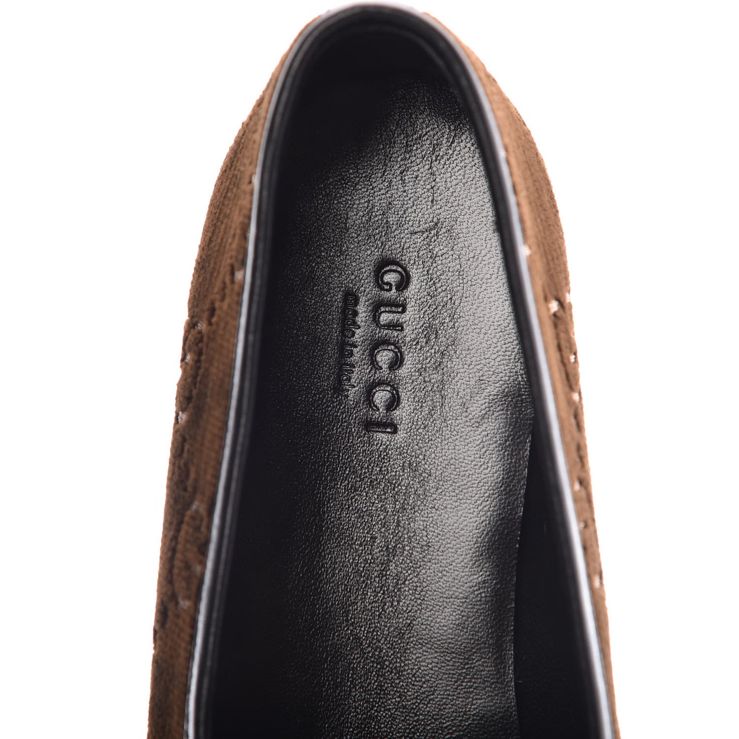 Velvet GG Monogram Horsebit Womens Jordaan Loafers 39.5 Brown Black
