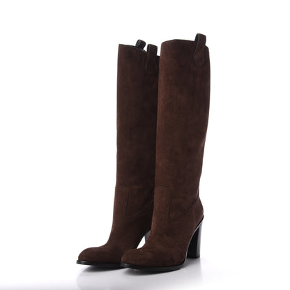 Gucci Suede Knee High Boots 41 Moro 3 of 10