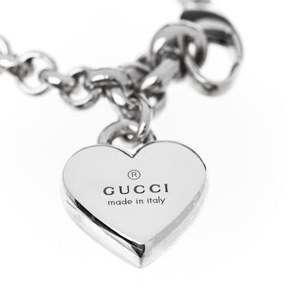 Gucci Sterling Silver Trademark Heart Charm Bracelet 3 of 4