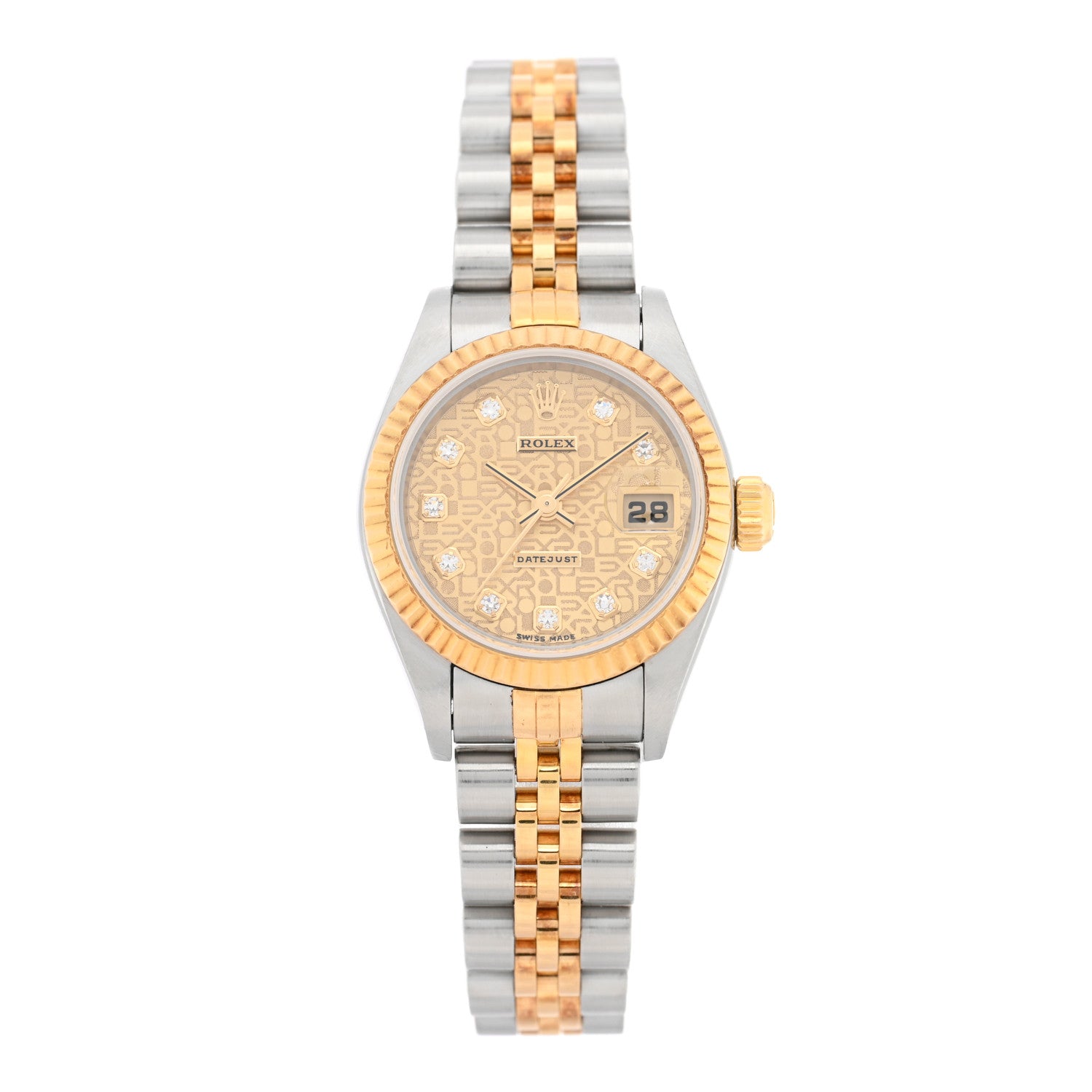 Rolex Stainless Steel 18K Yellow Gold Diamond 26mm Oyster Perpetual Datejust Watch Champagne Jubilee 79173 1 of 4