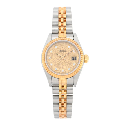 Rolex Stainless Steel 18K Yellow Gold Diamond 26mm Oyster Perpetual Datejust Watch Champagne Jubilee 79173 1 of 4