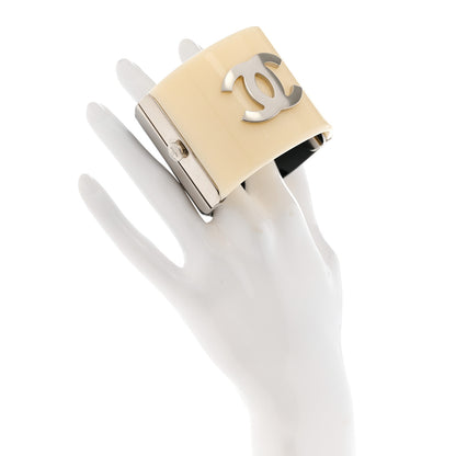 Chanel Resin CC Cuff Black White 2 of 4