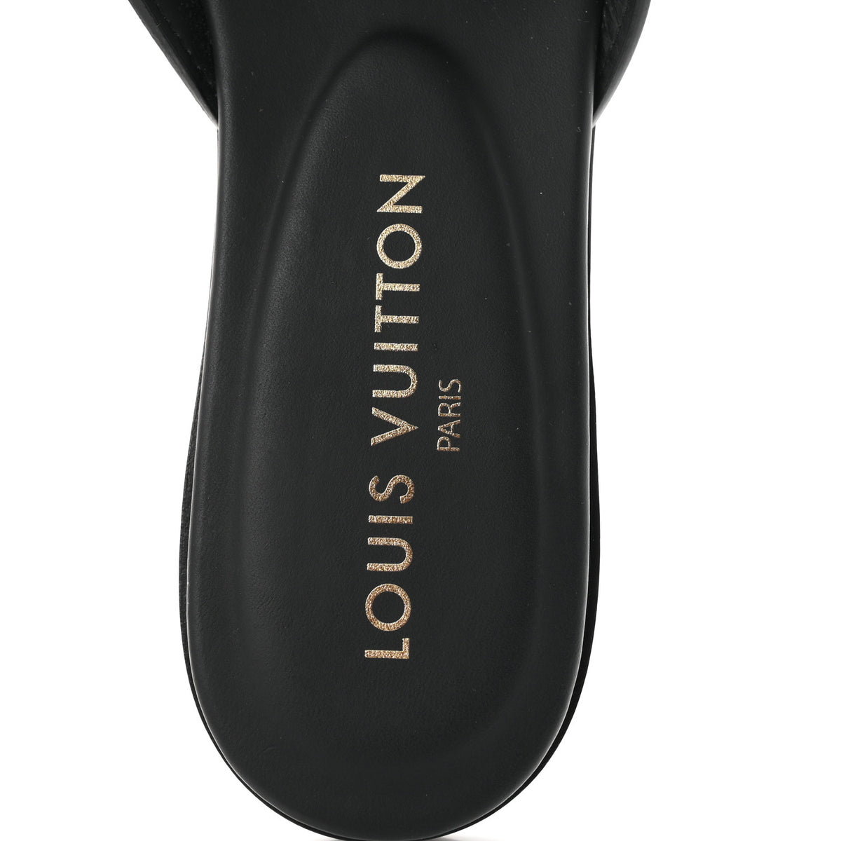 Calfskin LV Isola Flat Sandals 38 Black