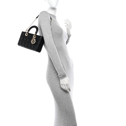 Christian Dior Lambskin Cannage Medium Lady D-Joy Black 2 of 10