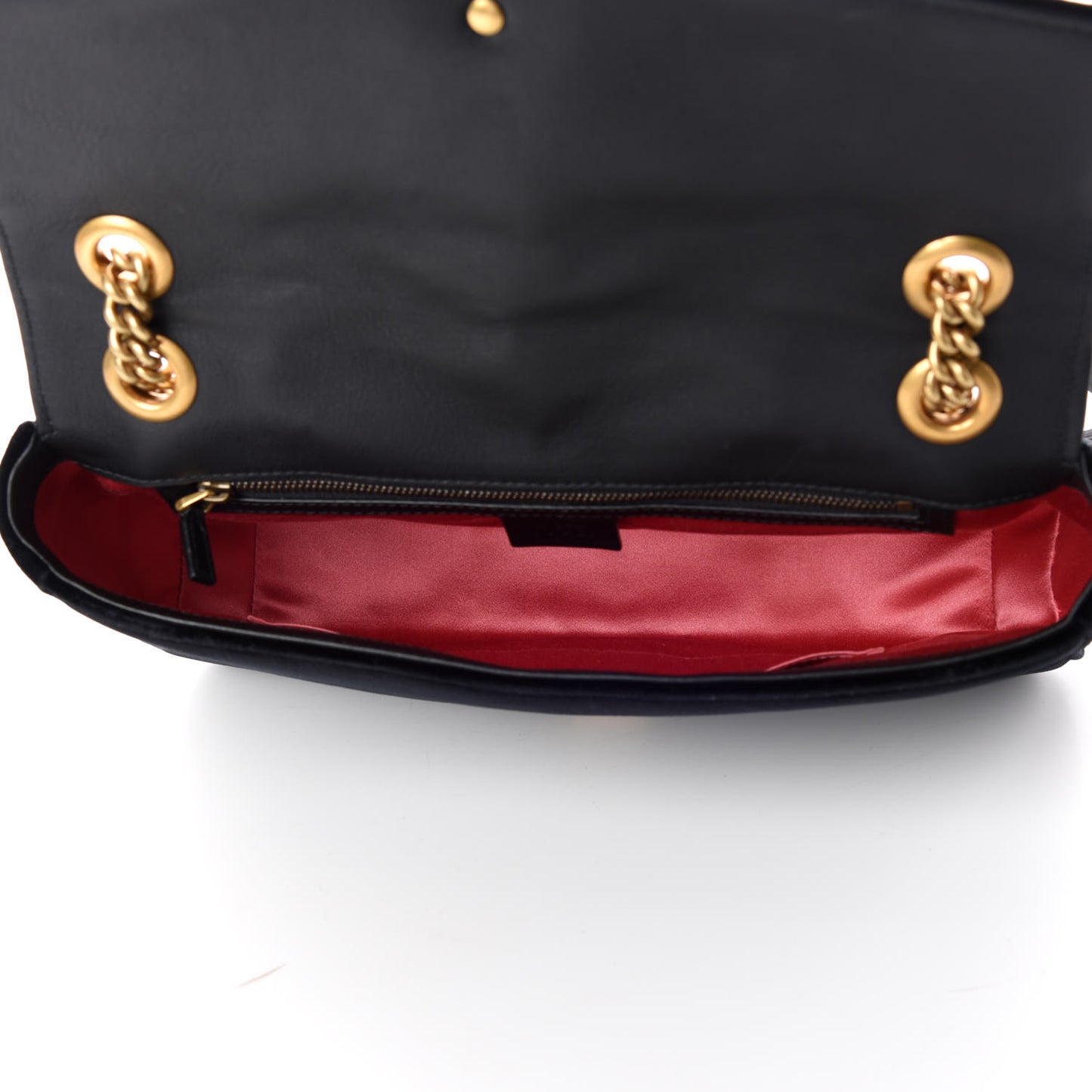 Velvet Matelasse Medium GG Marmont Shoulder Bag Black