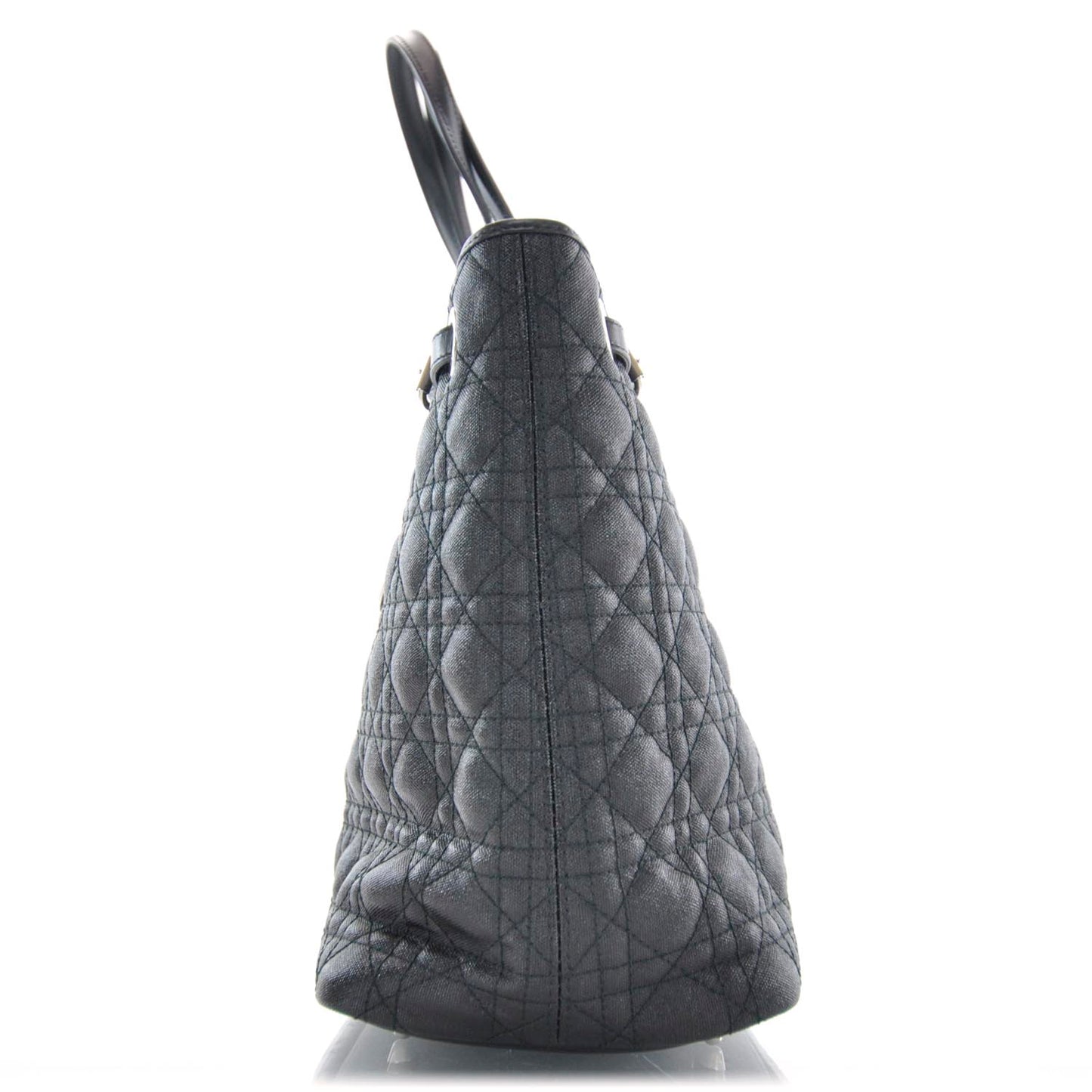 Coated Canvas Cannage Medium Panarea Tote Black