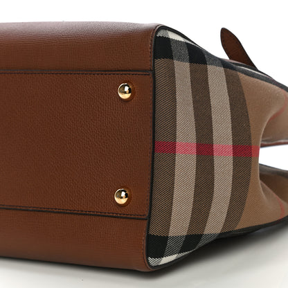 Burberry Grainy Calfskin House Check Small Canterbury Tote Tan 9 of 9