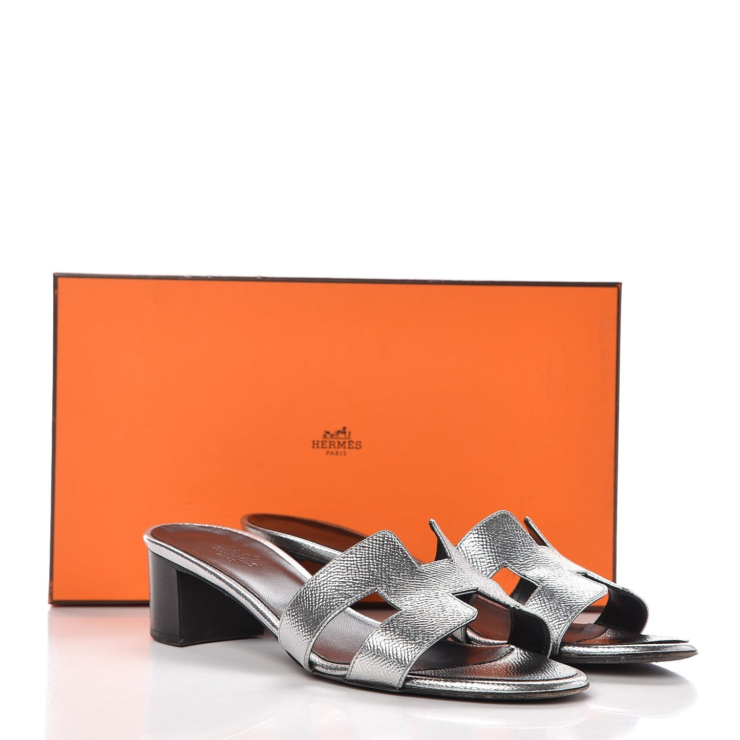 Metallic Epsom Oasis Sandals 38 Argent