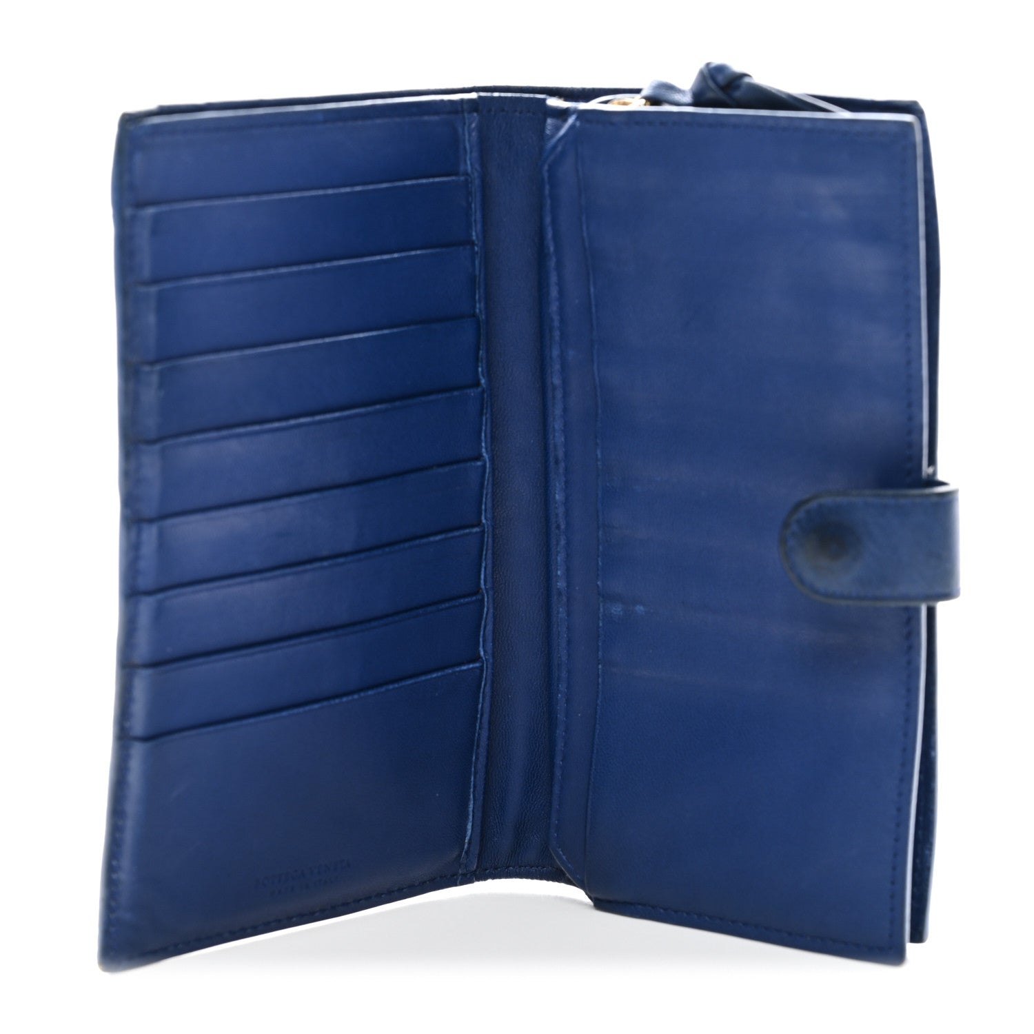 Bottega Veneta Nappa Intrecciato Continental Snap Wallet Cobalt 5 of 12