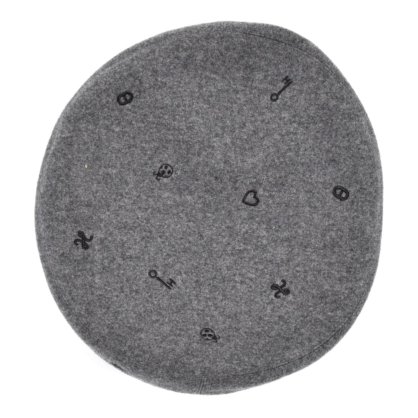 Cashmere Lambskin Saint-Honore Charms Beret 57 Charbon