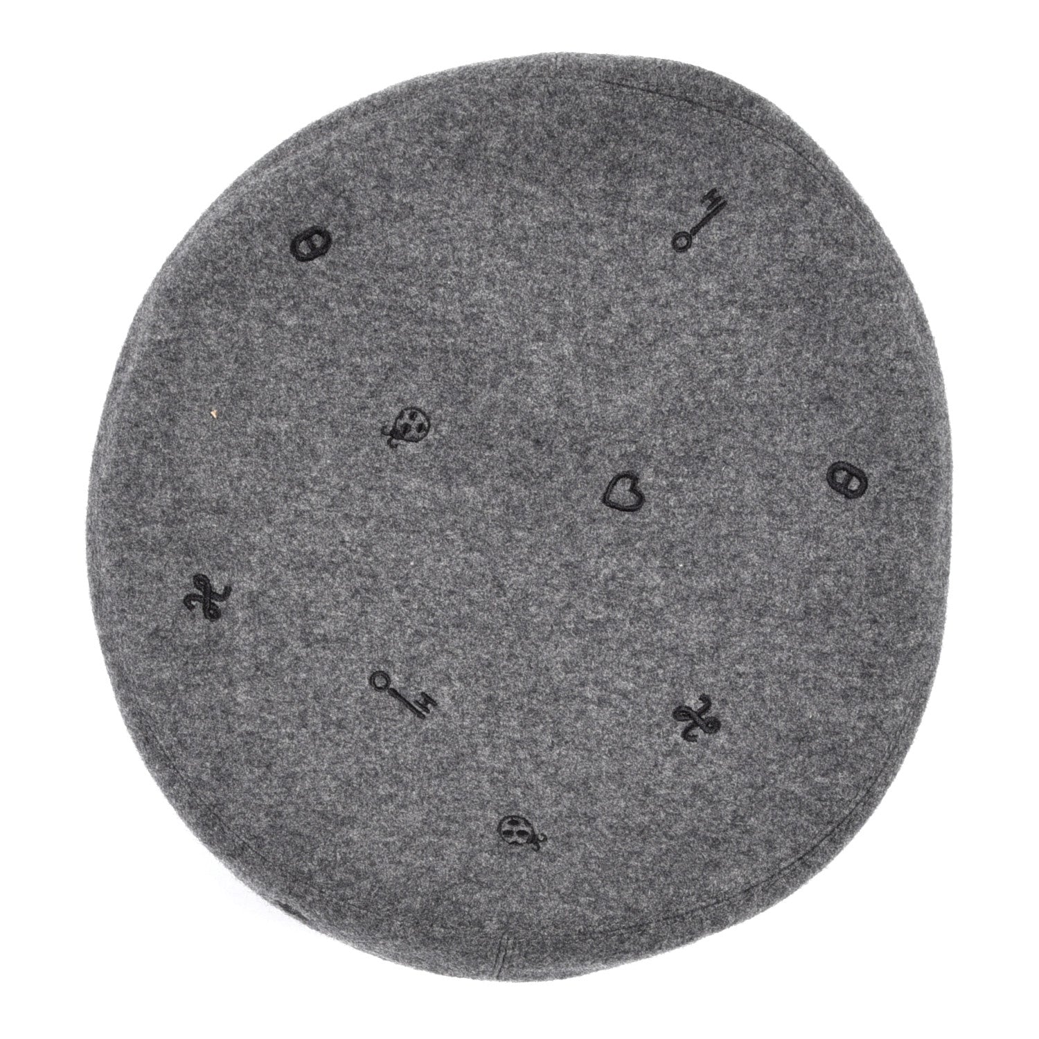 Hermes Cashmere Lambskin Saint-Honore Charms Beret 57 Charbon 3 of 7