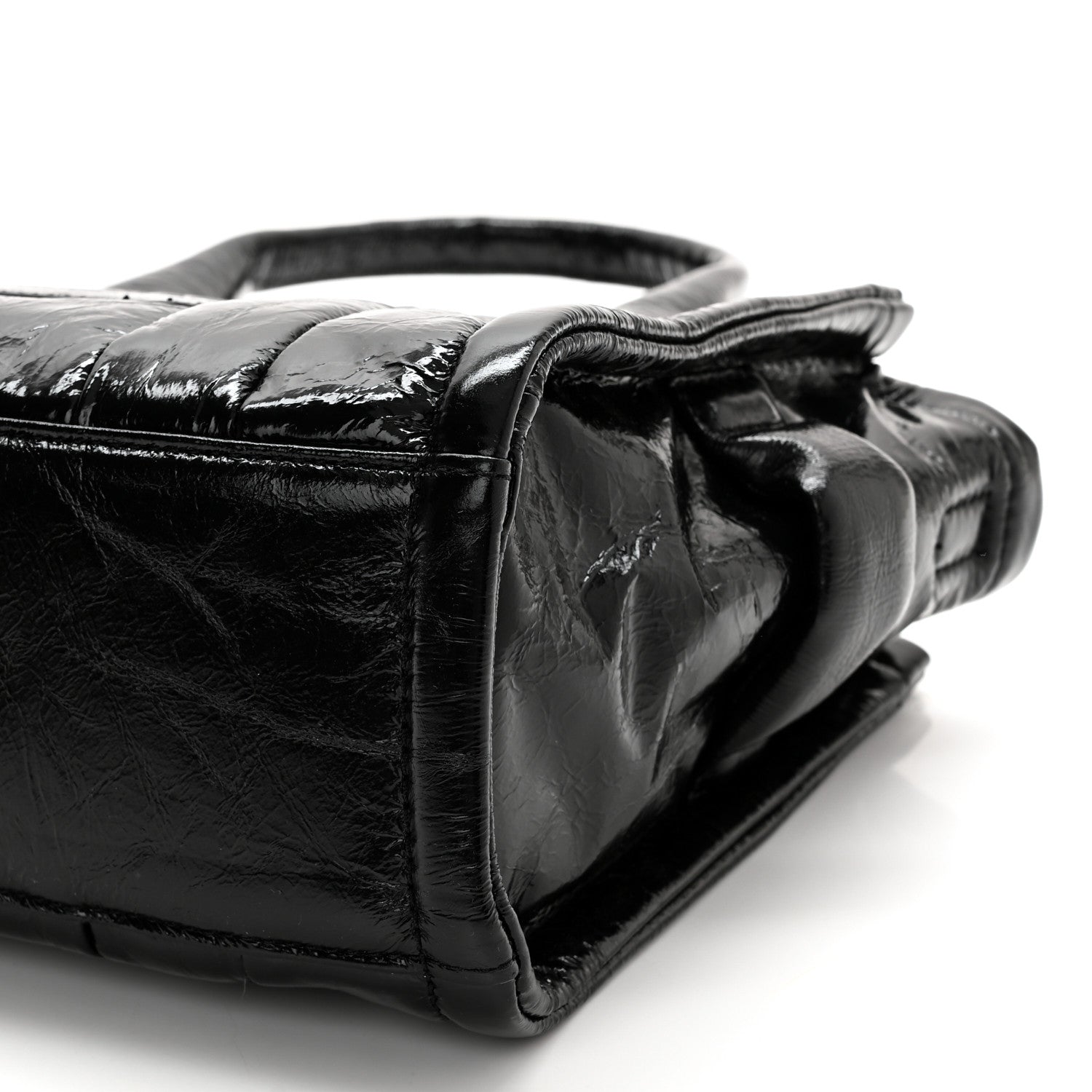 Marc Jacobs Shiny Crinkled Calfskin Small The Tote Bag Black 10 of 10