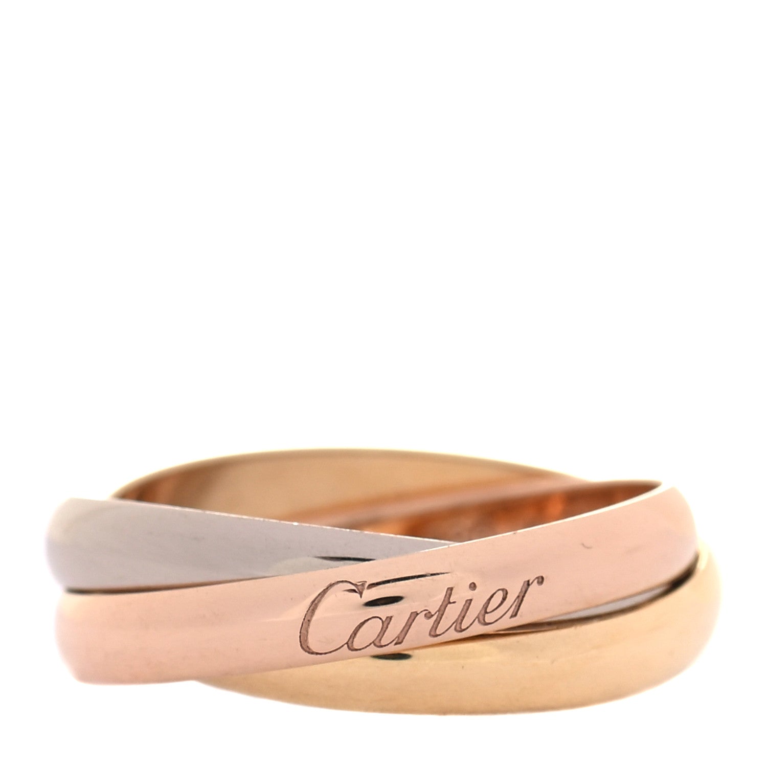 Cartier 18K Pink Yellow White Gold Small Trinity Ring 51 5.75 3 of 6
