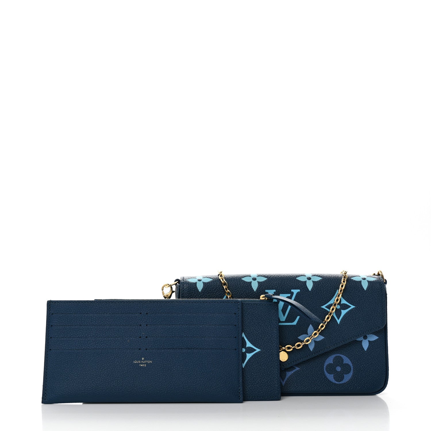 Louis Vuitton Empreinte Monogram Giant Felicie Pochette Chain Wallet Gradient Blue 1 of 11