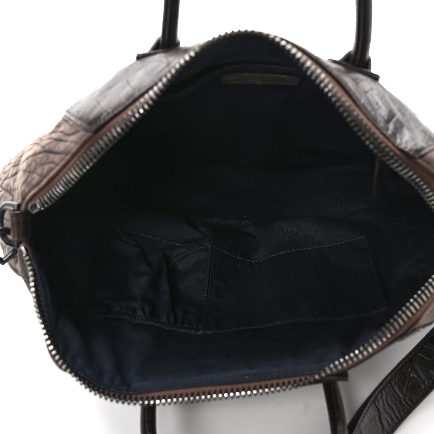 Calfskin Crocodile Embossed Medium Soft Antigona Brown