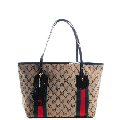 Gucci Monogram Web Medium Jolie Tote Brown 1 of 7