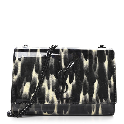 Saint Laurent Patent Small Monogram Kate Satchel Black Ivory Gold 1 of 8