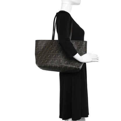 Fendi Zucca Spalmati Medium Roll Tote Tobacco Fuxia 2 of 10