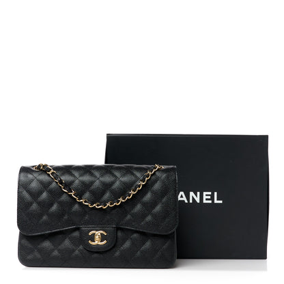 Chanel Caviar Quilted Jumbo Double Flap Black 13 of 13