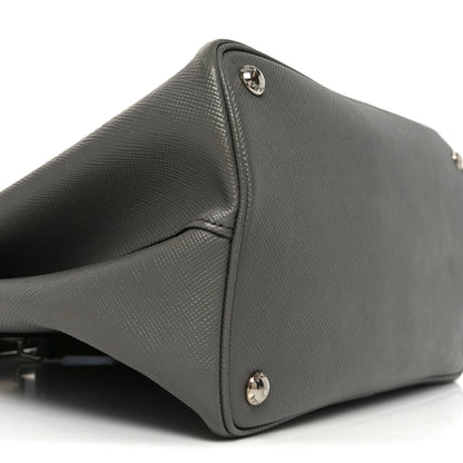 Prada Saffiano Cuir Convertible Top Handle Tote Marmo 8 of 9