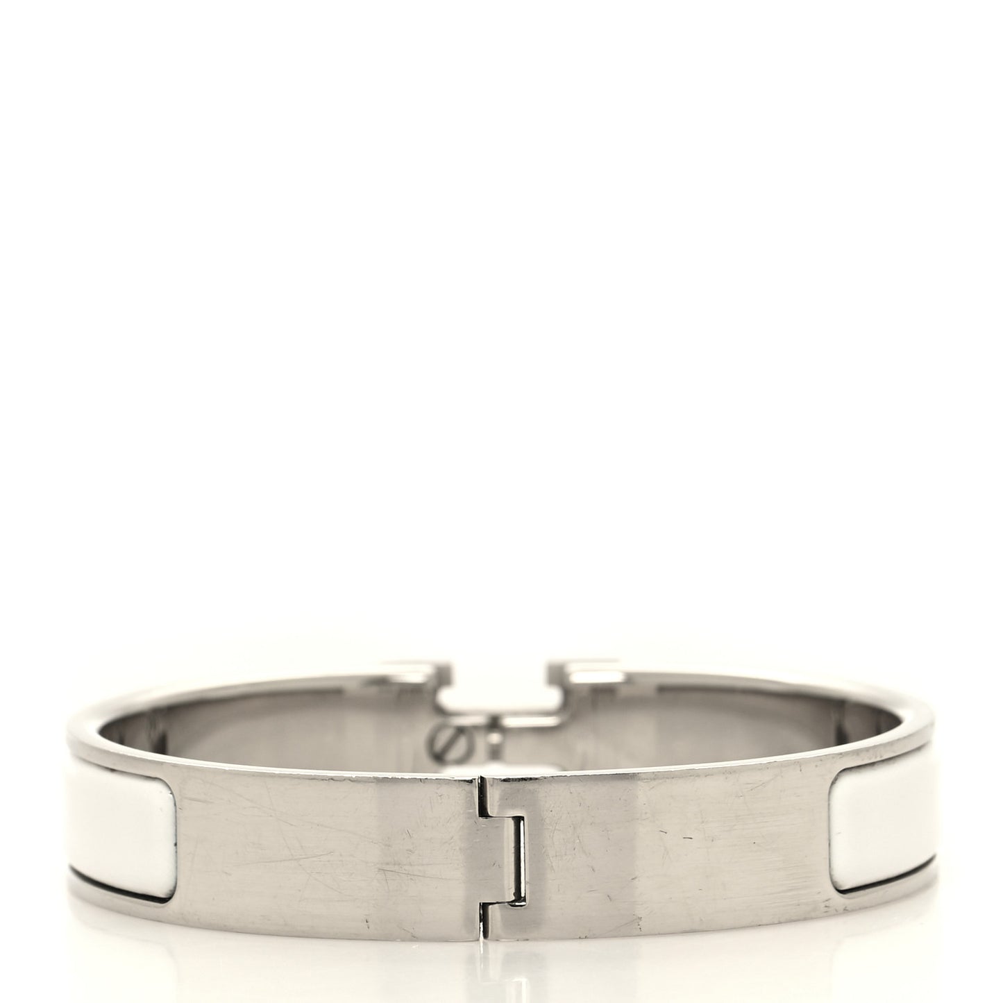 Enamel Narrow Clic Clac H Bracelet GM White