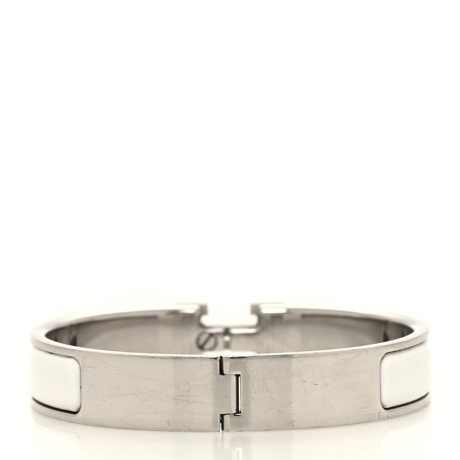 Hermes Enamel Narrow Clic Clac H Bracelet GM White 3 of 6