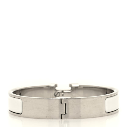 Hermes Enamel Narrow Clic Clac H Bracelet GM White 3 of 6