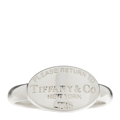 Tiffany Sterling Silver Return to Tiffany Oval Ring 57 8 1 of 3