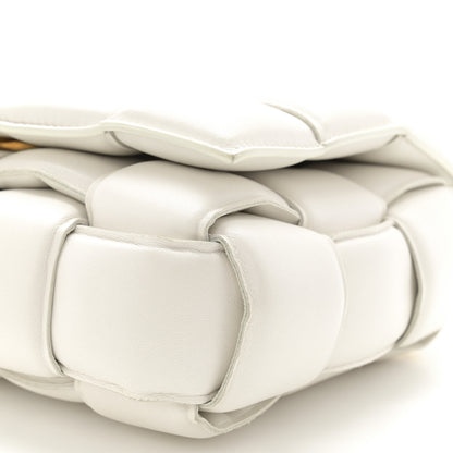 Bottega Veneta Lambskin Maxi Intreccio Padded Chain Cassette Crossbody Bag White 10 of 12