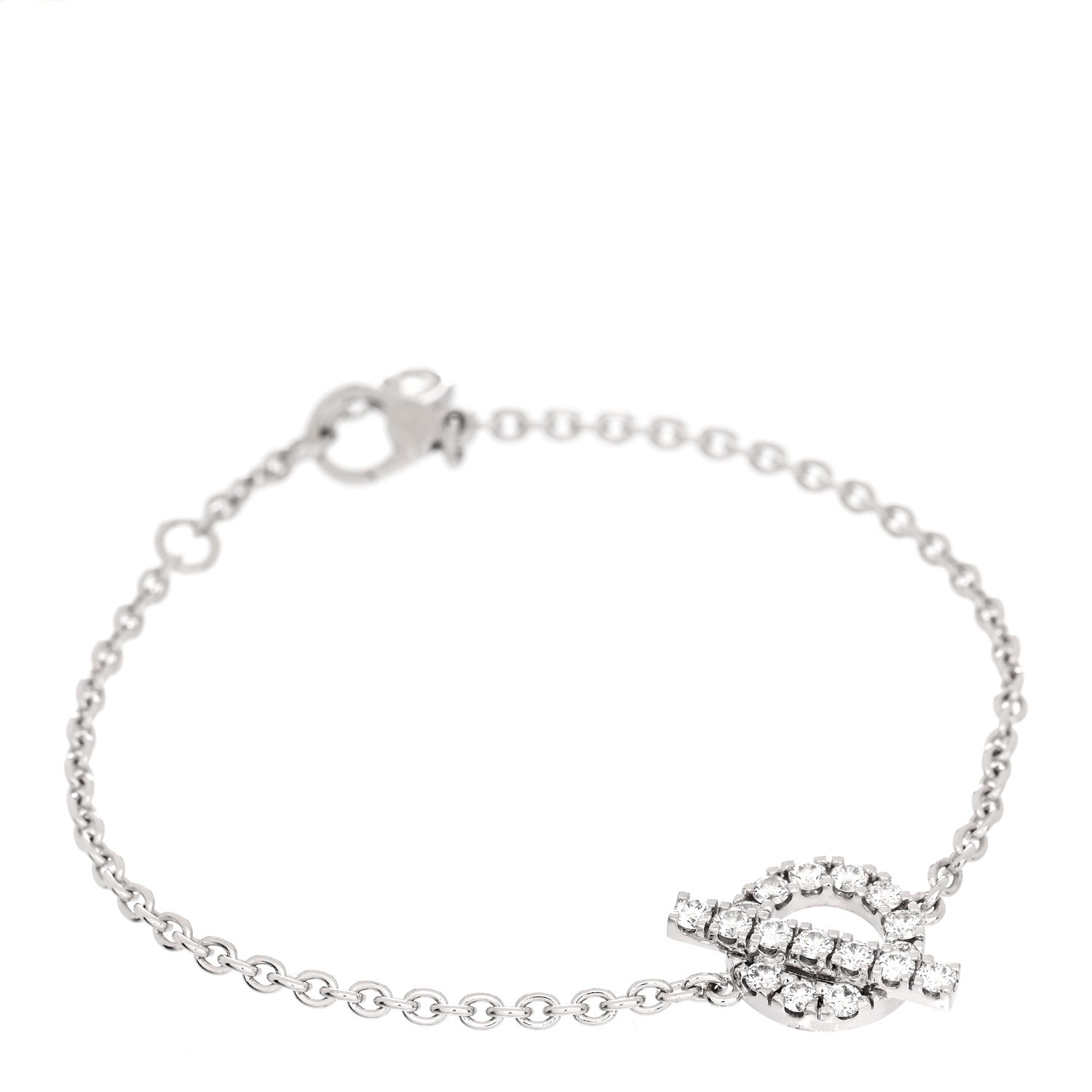 Hermes 18K White Gold Diamond Finesse Bracelet XS 1 of 4