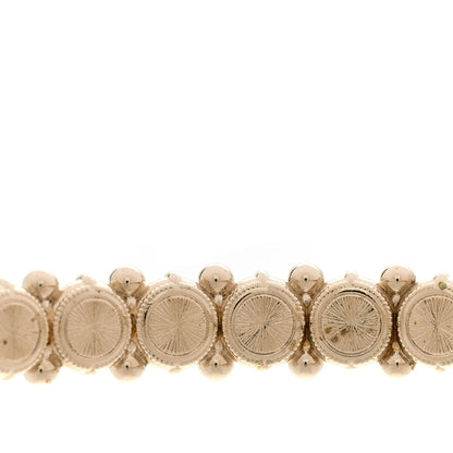 Chanel Strass Crystal Studded Pearl CC Choker Necklace Gold Pearly White 6 of 7